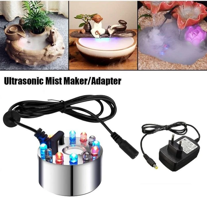 Ultrasonic Mist Maker Fogger Ss Body Water Fountain Pond Fog Air Humidifier Atomizer