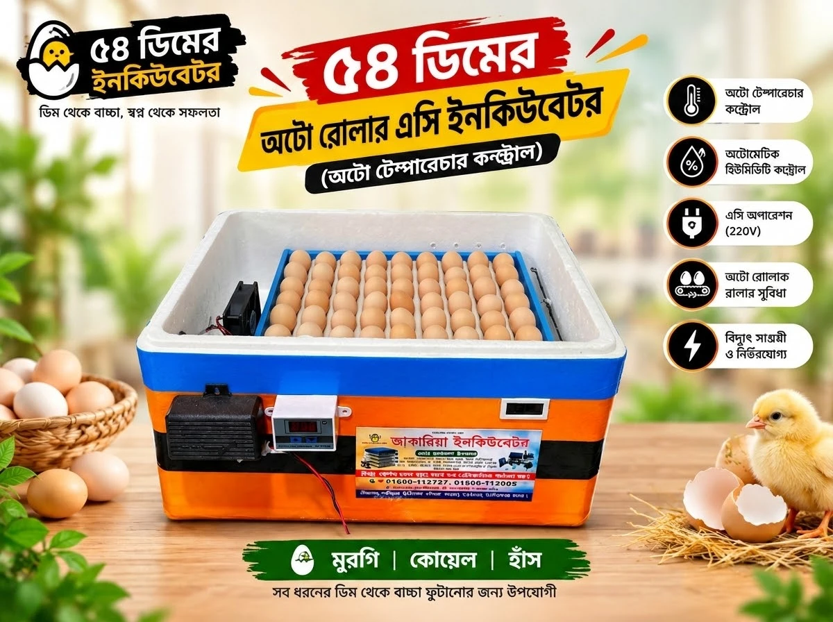 ৫৪ ডিমের অটোমেটিক রোলার AC ইনকিউবেটর